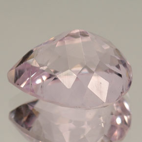6.72캐럿 천연 핑크 쿤자이트, 배 모양, 13.2×10.6 mm, VS-SI