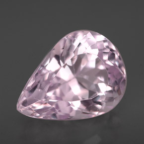 8.08캐럿 천연 핑크 쿤자이트, 배 모양, 13.9×10.4 mm, VS