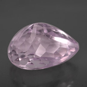 8.08캐럿 천연 핑크 쿤자이트, 배 모양, 13.9×10.4 mm, VS
