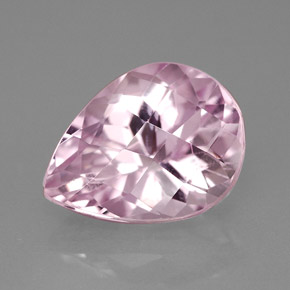 5.18캐럿 천연 핑크 쿤자이트, 배 모양, 12.5×9.7 mm, VS