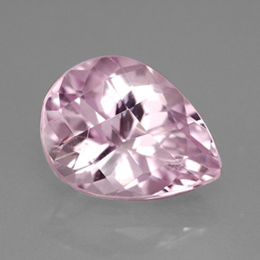 5.18캐럿 천연 핑크 쿤자이트, 배 모양, 12.5×9.7 mm, VS