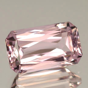 1.94캐럿 천연 핑크 쿤자이트, 에메랄드 컷, 9.3×5.5 mm, VVS