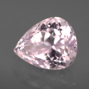 8.09캐럿 천연 핑크 쿤자이트, 배 모양, 13.2×10.9 mm, VVS-VS