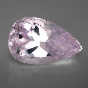 11.22캐럿 천연 핑크 쿤자이트, 배 모양, 18.5×11.6 mm, VVS