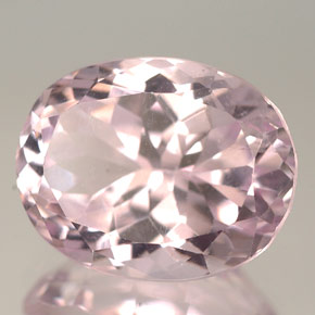 10.19캐럿 천연 핑크 쿤자이트, 타원형 컷, 14.6×11.5 mm, VVS