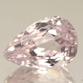 4.44캐럿 천연 핑크 쿤자이트, 배 모양, 11.9×8.1 mm, VVS-VS