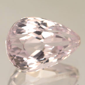 4.44캐럿 천연 핑크 쿤자이트, 배 모양, 11.9×8.1 mm, VVS-VS
