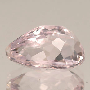 4.44캐럿 천연 핑크 쿤자이트, 배 모양, 11.9×8.1 mm, VVS-VS