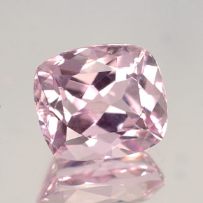 4.31캐럿 천연 핑크 쿤자이트, 쿠션 컷, 10.1×8.8 mm, VVS-VS