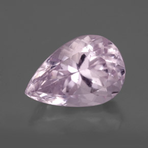 7.39캐럿 천연 핑크 쿤자이트, 배 모양, 13.8×9.6 mm, VS-SI