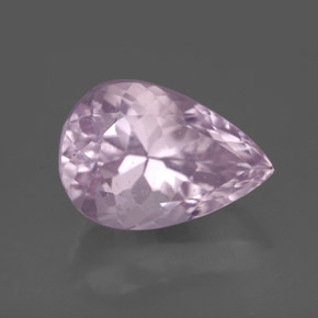 7.39캐럿 천연 핑크 쿤자이트, 배 모양, 13.8×9.6 mm, VS-SI