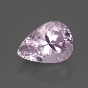 6.29캐럿 천연 핑크 쿤자이트, 배 모양, 13.1×9.6 mm, VVS