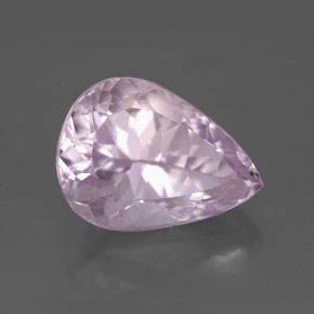 6.29캐럿 천연 핑크 쿤자이트, 배 모양, 13.1×9.6 mm, VVS