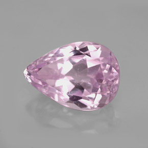 5.26캐럿 천연 핑크 쿤자이트, 배 모양, 12.9×9.2 mm, VS-SI