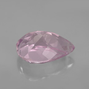 5.26캐럿 천연 핑크 쿤자이트, 배 모양, 12.9×9.2 mm, VS-SI