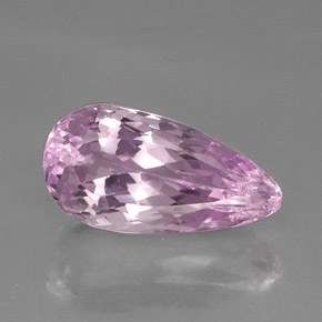 15.46캐럿 천연 핑크 쿤자이트, 배 모양, 20.7×10.6 mm, VVS-VS