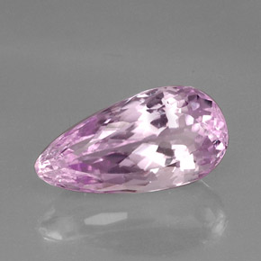 15.46캐럿 천연 핑크 쿤자이트, 배 모양, 20.7×10.6 mm, VVS-VS