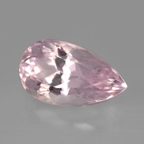 6.26캐럿 천연 핑크 쿤자이트, 배 모양, 15.4×9 mm, VVS-VS