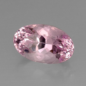 13.47캐럿 천연 핑크 쿤자이트, 타원형 컷, 17.3×10.8 mm, VVS-VS