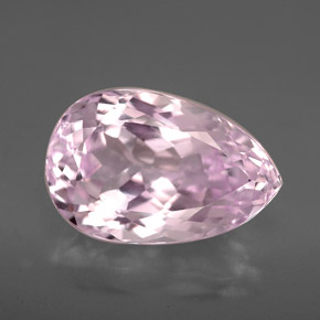 6.92캐럿 천연 핑크 쿤자이트, 배 모양, 14.3×9.4 mm, VVS