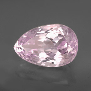 6.92캐럿 천연 핑크 쿤자이트, 배 모양, 14.3×9.4 mm, VVS