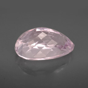 6.92캐럿 천연 핑크 쿤자이트, 배 모양, 14.3×9.4 mm, VVS