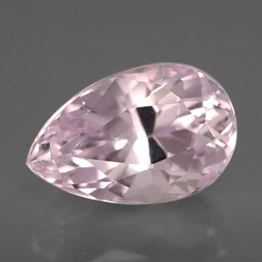 3.83캐럿 천연 핑크 쿤자이트, 배 모양, 11.6×7.6 mm, VVS