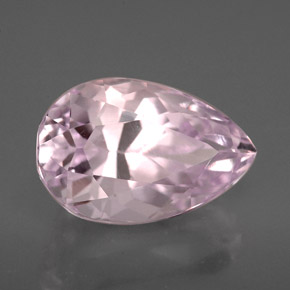 3.83캐럿 천연 핑크 쿤자이트, 배 모양, 11.6×7.6 mm, VVS