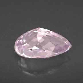 4.09캐럿 천연 핑크 쿤자이트, 배 모양, 12.6×8.1 mm, VVS