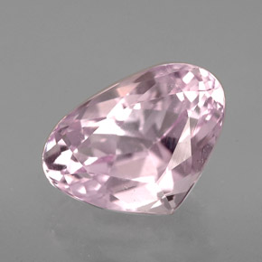 5.09캐럿 천연 핑크 쿤자이트, 배 모양, 12.3×8.9 mm, VVS-VS