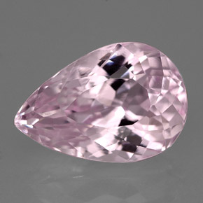 7.87캐럿 천연 핑크 쿤자이트, 배 모양, 14.8×10.2 mm, VVS-VS