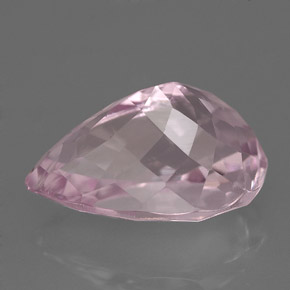7.87캐럿 천연 핑크 쿤자이트, 배 모양, 14.8×10.2 mm, VVS-VS