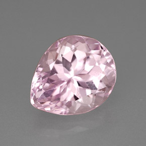 4.18캐럿 천연 핑크 쿤자이트, 배 모양, 11.1×9.2 mm, VS