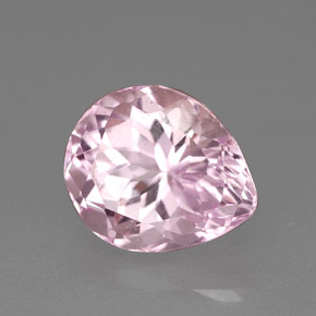 4.18캐럿 천연 핑크 쿤자이트, 배 모양, 11.1×9.2 mm, VS