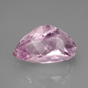 6.53캐럿 천연 핑크 쿤자이트, 배 모양, 14.1×8.7 mm, VVS-VS