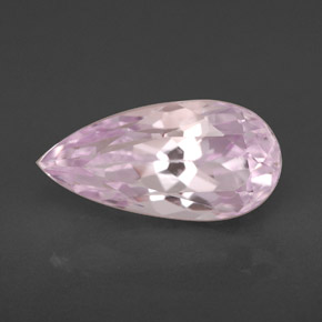 3.95캐럿 천연 핑크 쿤자이트, 배 모양, 13.5×6.8 mm, VVS