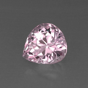 5.94캐럿 천연 핑크 쿤자이트, 배 모양, 11.5×10.3 mm, VVS-VS