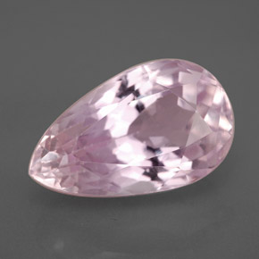 8.41캐럿 천연 핑크 쿤자이트, 배 모양, 15.4×9.4 mm, VVS-VS