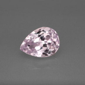 3.55캐럿 천연 핑크 쿤자이트, 배 모양, 10.3×7.8 mm, VVS-VS