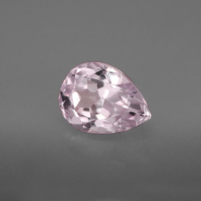 3.55캐럿 천연 핑크 쿤자이트, 배 모양, 10.3×7.8 mm, VVS-VS