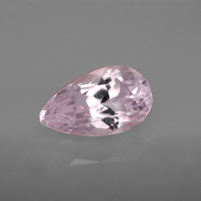 3.75캐럿 천연 핑크 쿤자이트, 배 모양, 12.6×7.4 mm, VVS-VS