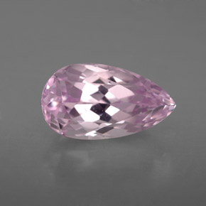 3.91캐럿 천연 핑크 쿤자이트, 배 모양, 12.4×7.1 mm, VVS-VS