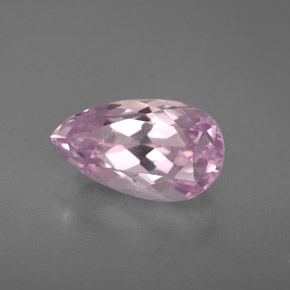 3.91캐럿 천연 핑크 쿤자이트, 배 모양, 12.4×7.1 mm, VVS-VS