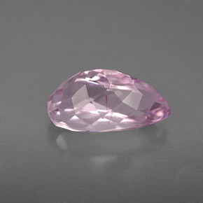 3.91캐럿 천연 핑크 쿤자이트, 배 모양, 12.4×7.1 mm, VVS-VS