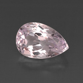 6.55캐럿 천연 라이트 핑크 쿤자이트, 배 모양, 13.8×9.3 mm, VVS-VS