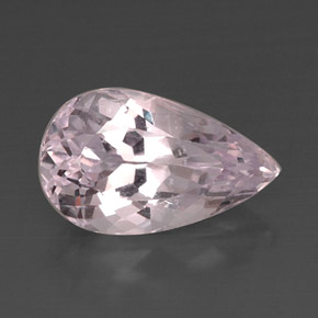 11.84캐럿 천연 라이트 핑크 쿤자이트, 배 모양, 18.4×11.1 mm, VVS-VS