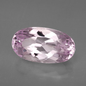 6.51캐럿 천연 라이트 핑크 쿤자이트, 타원형 컷, 15×8.2 mm, VVS-VS