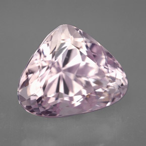 10.60캐럿 천연 핑크 쿤자이트, 배 모양, 14.6×11.8 mm, VVS