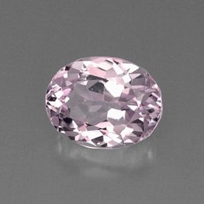 6.73캐럿 천연 핑크 쿤자이트, 타원형 컷, 12.5×9.8 mm, VVS-VS