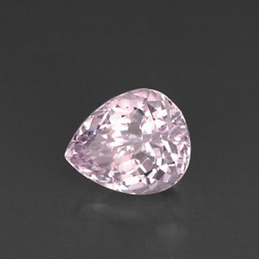 6.11캐럿 천연 핑크 쿤자이트, 배 모양, 11.8×9.8 mm, VVS-VS